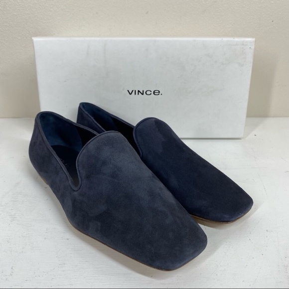 Vince Clark square toe loafers in coastal blue suede, size 7 - Picture 5 of 8